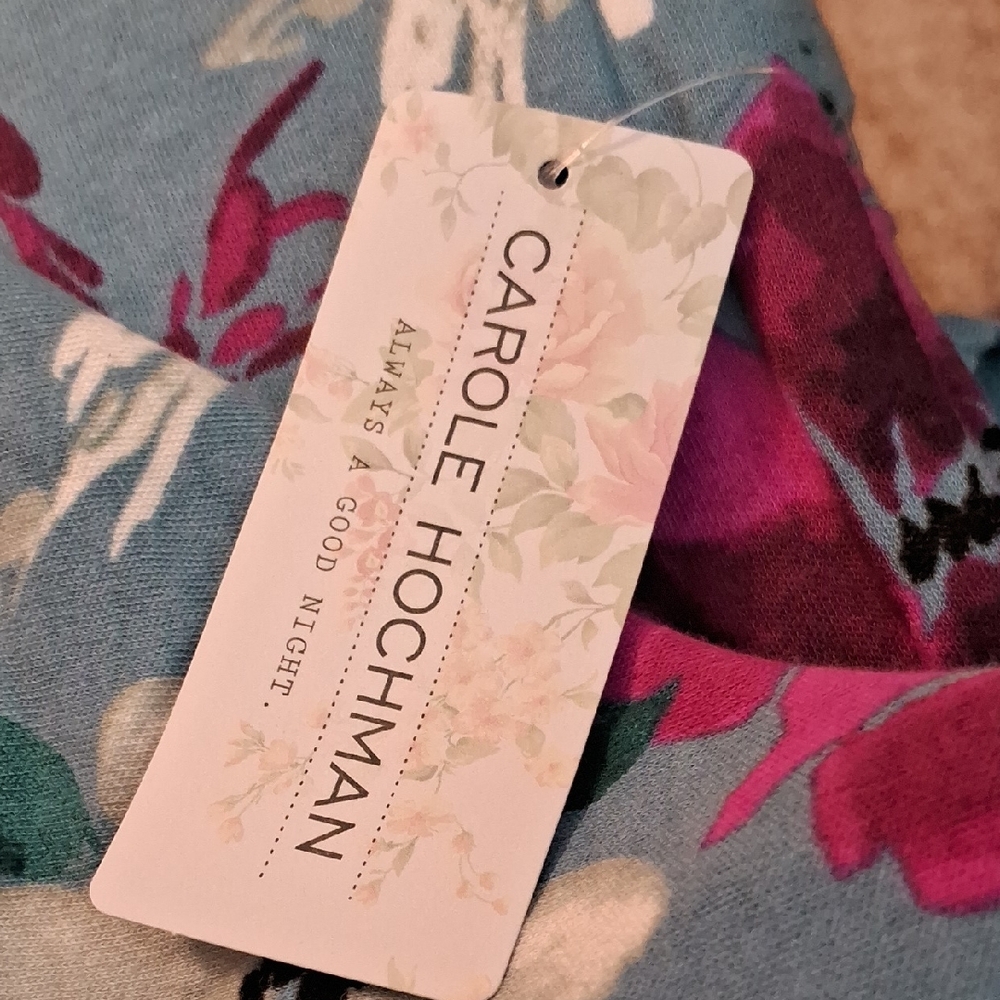 Midnight by Carole Hochman Blue and Purple Floral Nightwear3Piece Set🌹🌹🌹